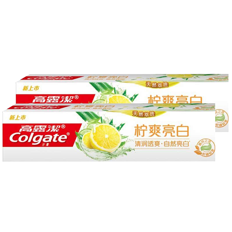 高露洁柠爽亮白牙膏120克*2