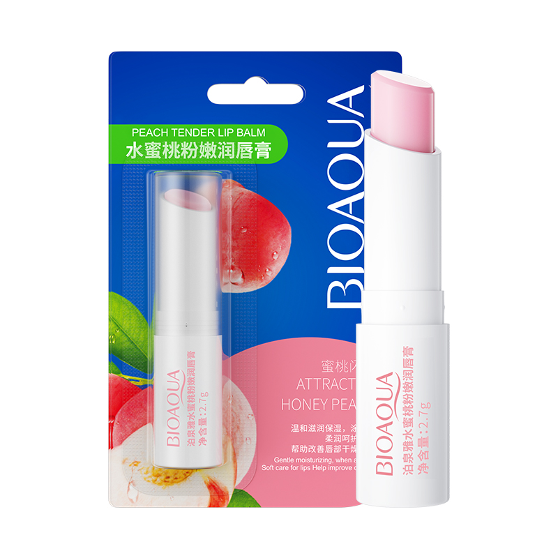 泊泉雅水蜜桃粉嫩润唇膏 2.7g 滋润保湿秋冬润唇膏