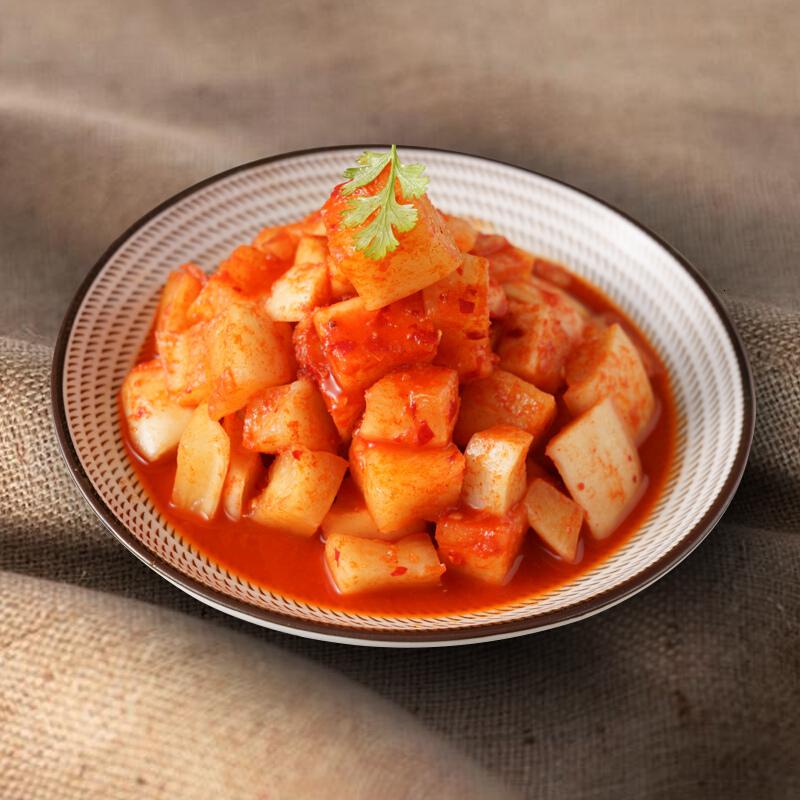 延边朝鲜族辣拌萝卜韩式泡菜泡萝卜泡菜下饭菜咸菜萝卜块酸萝卜450g