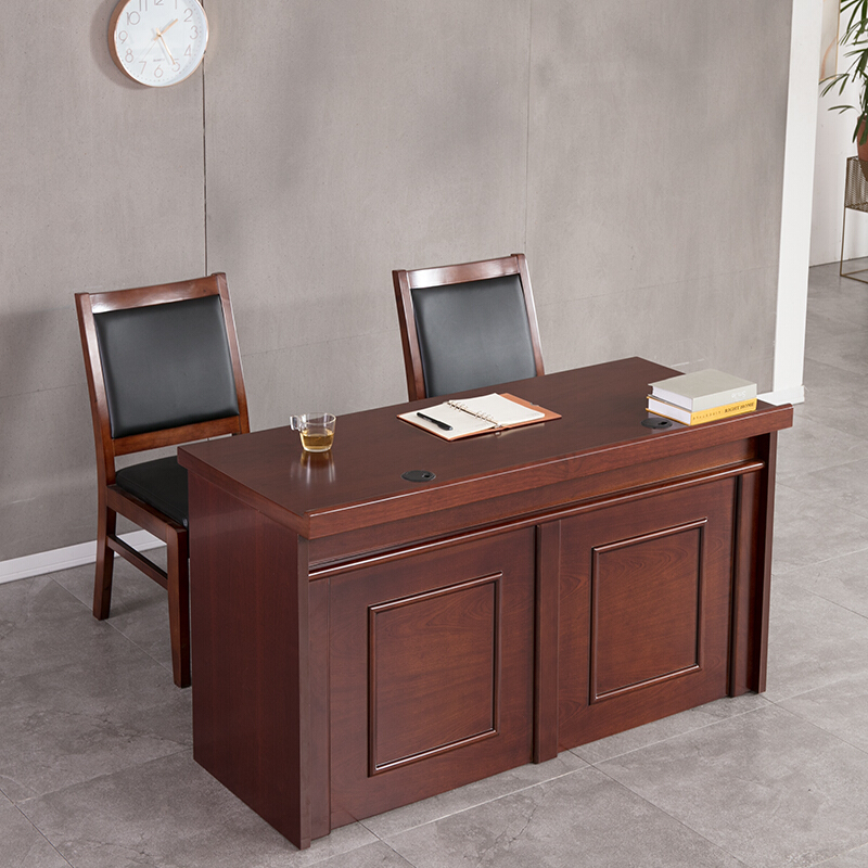 慧采云 办公家具发言台演讲桌培训会议台油漆实木贴皮条形培训桌1.4m高清大图