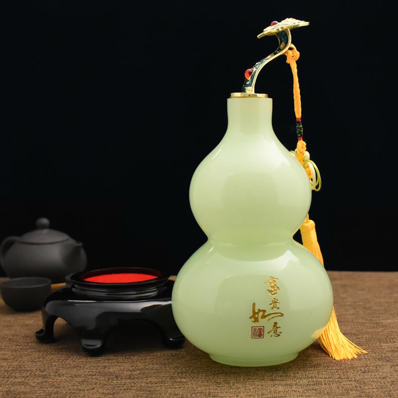 美帮汇葫芦如意摆件琉璃玉家居客厅办公室博古架酒柜玄关工艺品高清大图