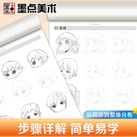 [正版]漫画入门手绘描摹本动漫人物浅印临摹练习册美少女Q版古风结构线稿画画基础自学教程临摹卡通画册白描画本