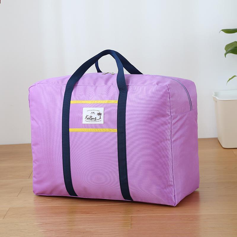 搬家用的大袋子布艺打包袋衣服整理收纳袋手提大容量行李袋旅行_119 魅力紫60*26*45cm