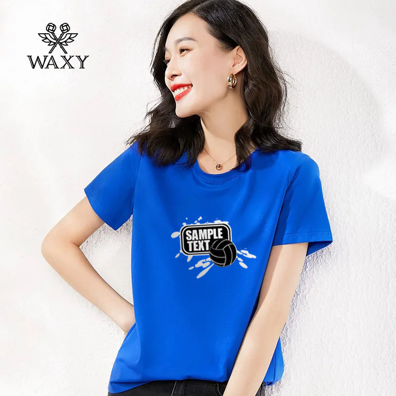 WAXY黑色涂鸦印花短袖女T恤ins风个性气质官方遮肉遮肚子体恤全棉