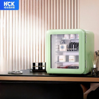 哈士奇复古小冰箱单门冰箱42升家用冷藏保鲜柜租房家用办公室美妆化妆品冰箱透视窗设计SC-46RGE 薄荷绿