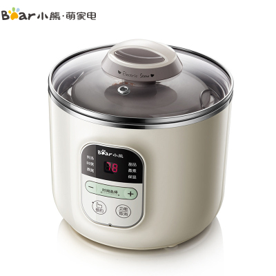 小熊(Bear)电炖盅DDZ-B12E2 1.2L天然白瓷内胆 微电脑智能预约 煲汤BB粥甜品燕窝 宿舍家用电炖锅