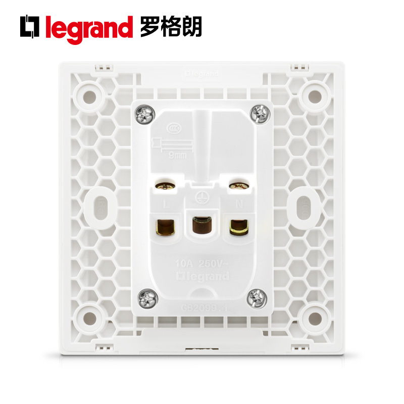 罗格朗(Legrand)开关插座仕典白色逸景二三插五孔5孔家用暗装墙壁电源面板86型