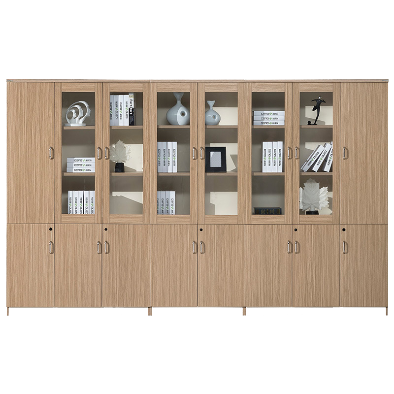 质凡办公家具文件柜木质高柜老板办公室书柜简约现代资料柜背景柜视频