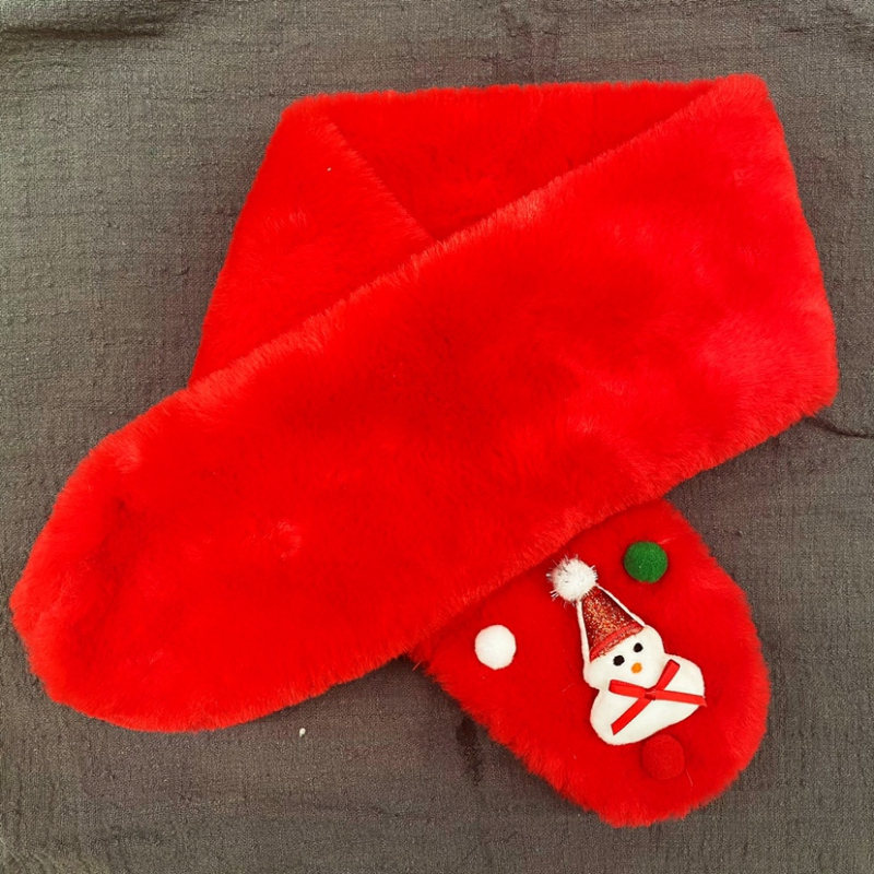网红围脖红色毛绒长约68cm