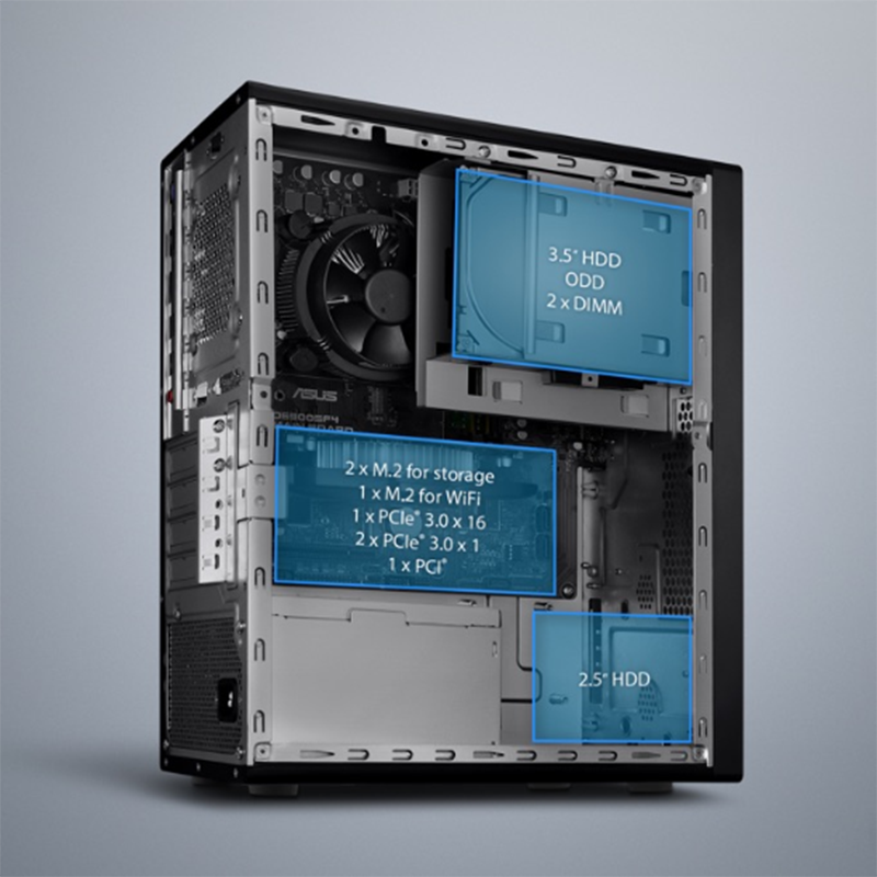 华硕(ASUS)D500MA商用电脑套机21.5英寸显示器(i5-10500 8G 128G 2G独 W10)