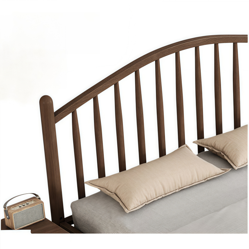 演发 实木床+床头柜+床垫 1.2m 套高清大图