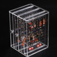 就业简约创意亚克力耳环盒子透明耳钉挂饰品展示盒家用生活日用收纳用品首饰塑料整理收纳盒