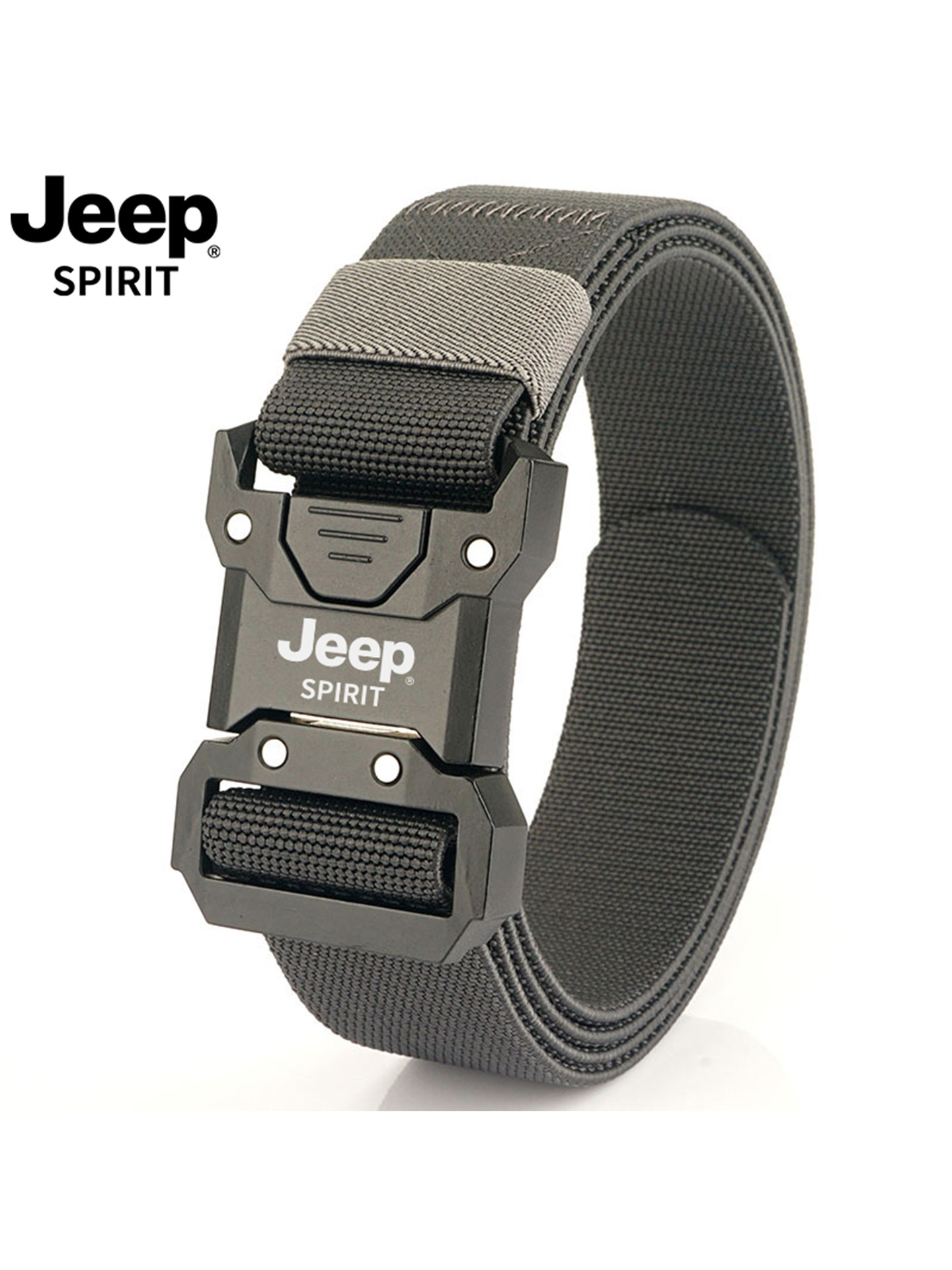 Jeep吉普男士战术腰带休闲百搭帆布皮带弹力插扣快拆男款自动帆高清大图