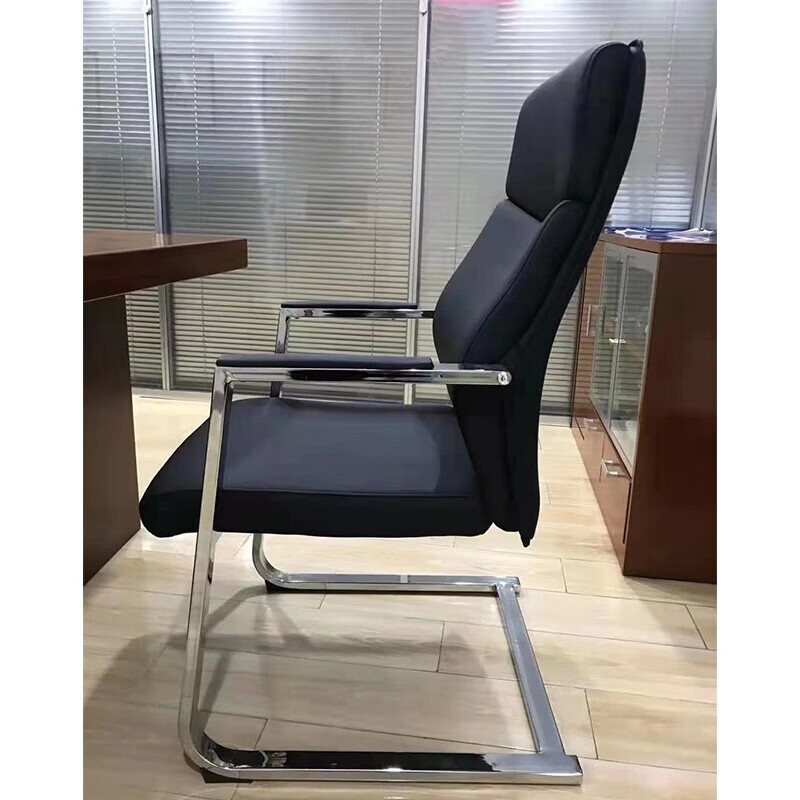 锦北皮质会议椅椅子电脑椅办公椅会议培训椅网布椅弓形椅职员座椅H-7高清大图