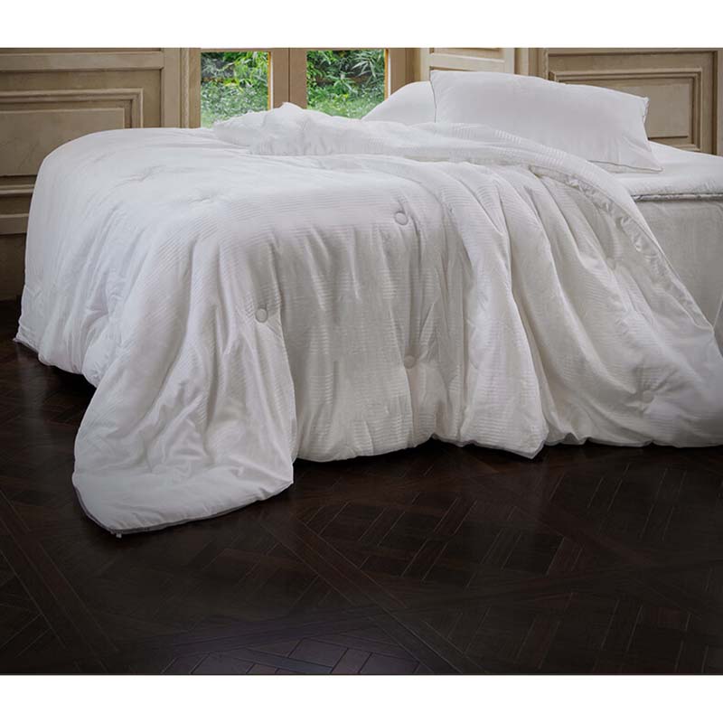 艾美家 桑蚕丝被 加厚保暖被 3D云感暖柔蚕丝被-月白 200*230cm 6.3斤 / 条高清大图