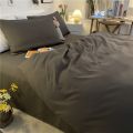南极人磨毛四件套春秋床单被套三件套床上用品学生宿舍单双人被罩 2.2m四件套被套220x240 纯色-深灰