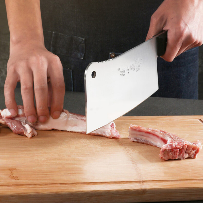 张小泉斩骨刀175mm刀刃锋利刀背波浪纹设计不打滑ZG-175高清大图