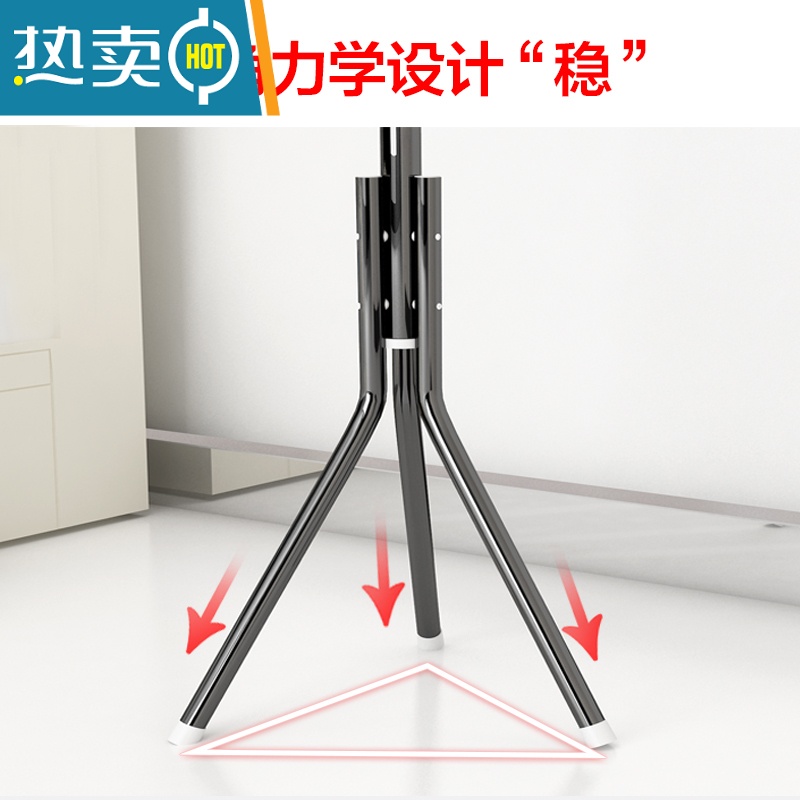 敬平简易晾衣架落地卧室挂衣架柜子收纳架置物架家用组装挂包架衣帽架 大号-灰色[主管直径32MM]高清大图