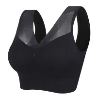 浪莎妈妈内衣女士中老年背心式文胸无钢圈宽松大码妇女舒适美背胸罩 肤色+豆粉色2件装 M/L(80-130斤)