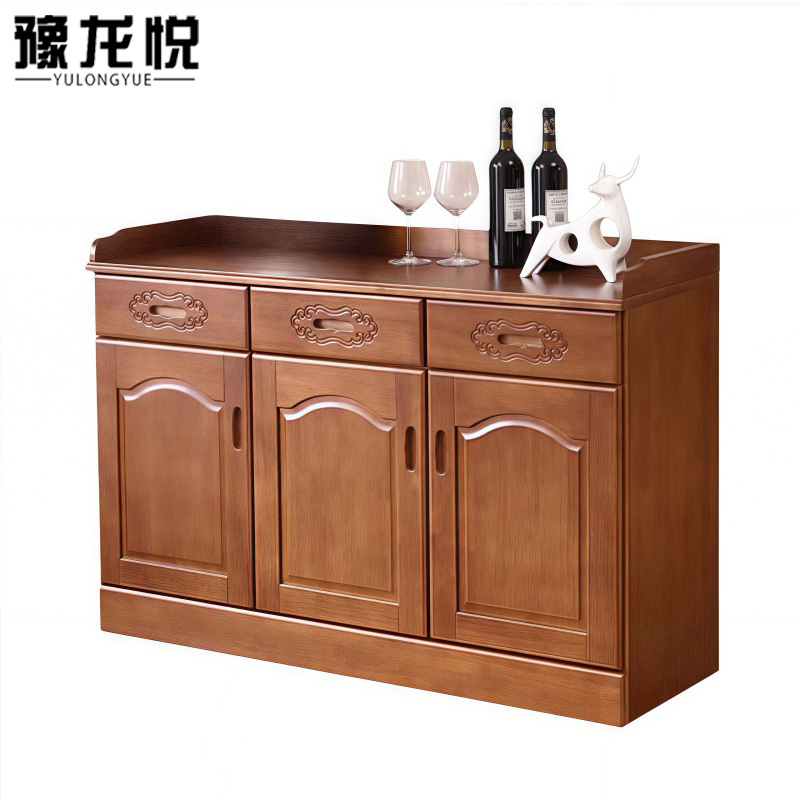 豫龙悦实木茶水柜高清大图