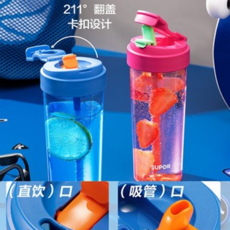 苏泊尔吸管杯子女生高颜值大容量便携随行大人儿童水杯夏季ins风高清大图