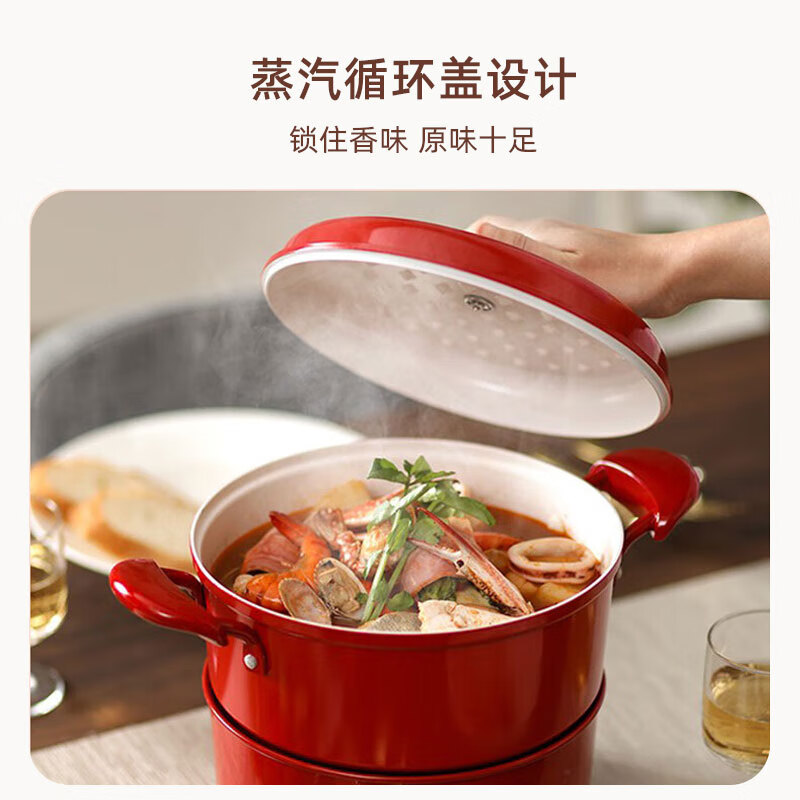 BRUNO电热珐琅锅多功能煮焖烧炖锅可分体式汤盅煲锅电煮锅电火锅养生砂锅婴儿辅食家用铸铁锅 BOE065高清大图