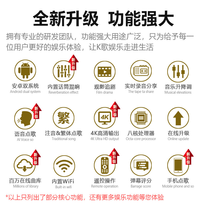 InAndOn音王新款五合一点歌机固态硬盘家庭KTV卡拉OK点歌台