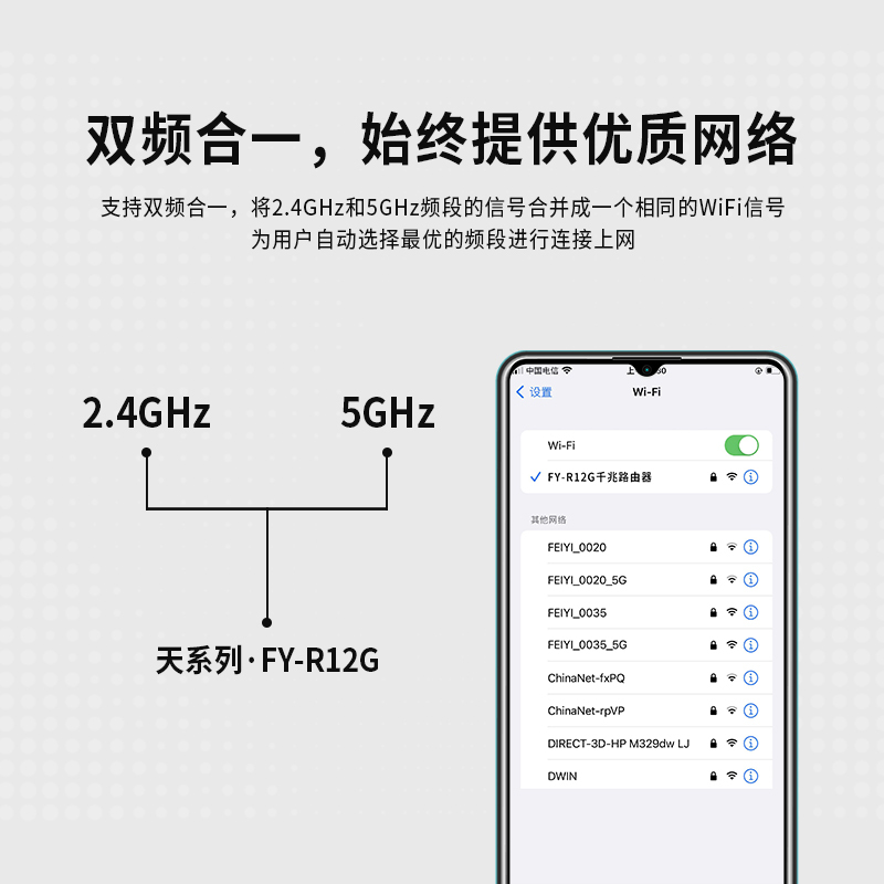 飞邑(FEIYI) FY-R12G 双千兆无线路由器 游戏路由 全千兆有线端口 5G双频 1200M智能穿墙路由