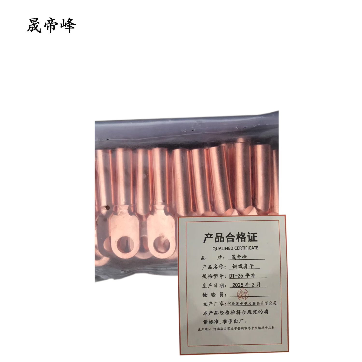 晟帝峰 铜线鼻子 DT-25平方 只高清大图