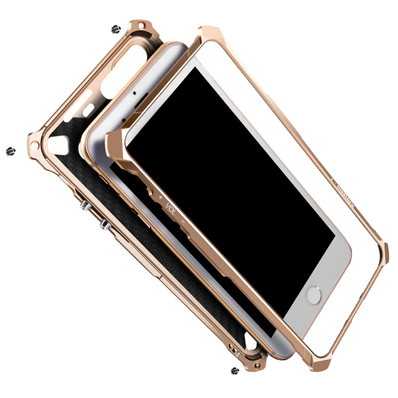 HIGE/iPhone7手机壳iPhone7plus保护套金属防摔保护套后盖 适用于苹果7plus手机壳 玫瑰金