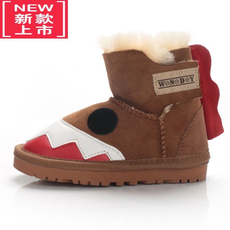 可莉允秋冬季新款防水儿童雪地靴一体男女童鞋加厚加绒保暖棉鞋学生图片