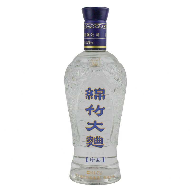 四川剑南春酒厂出品 绵竹大曲 珍品蓝盒 52度475ml 1瓶装 浓香型