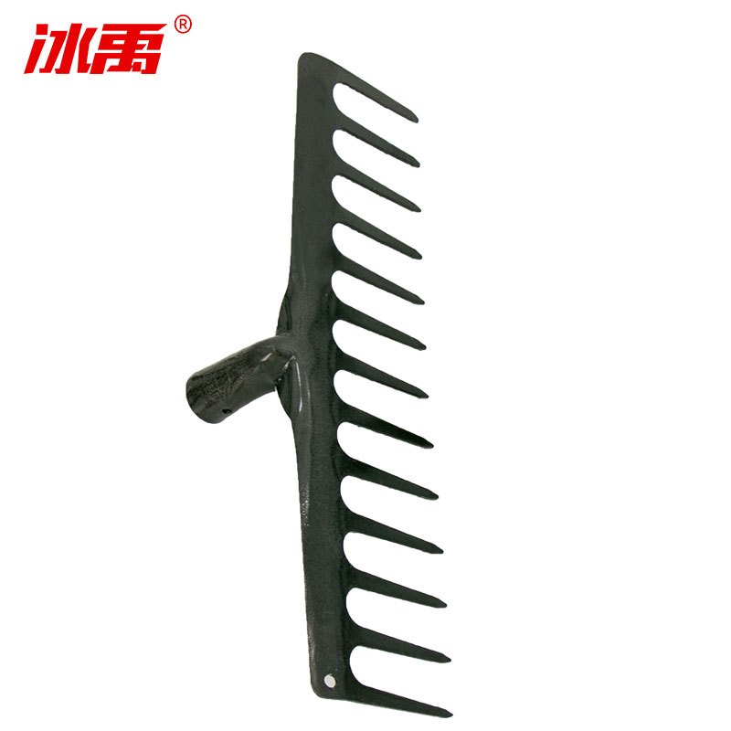 冰禹 BY-2361 13齿钉耙 农具加厚草耙子 松土铁耙落叶耙 农用园艺工具种菜 铁耙子 耙子含1.2米柄