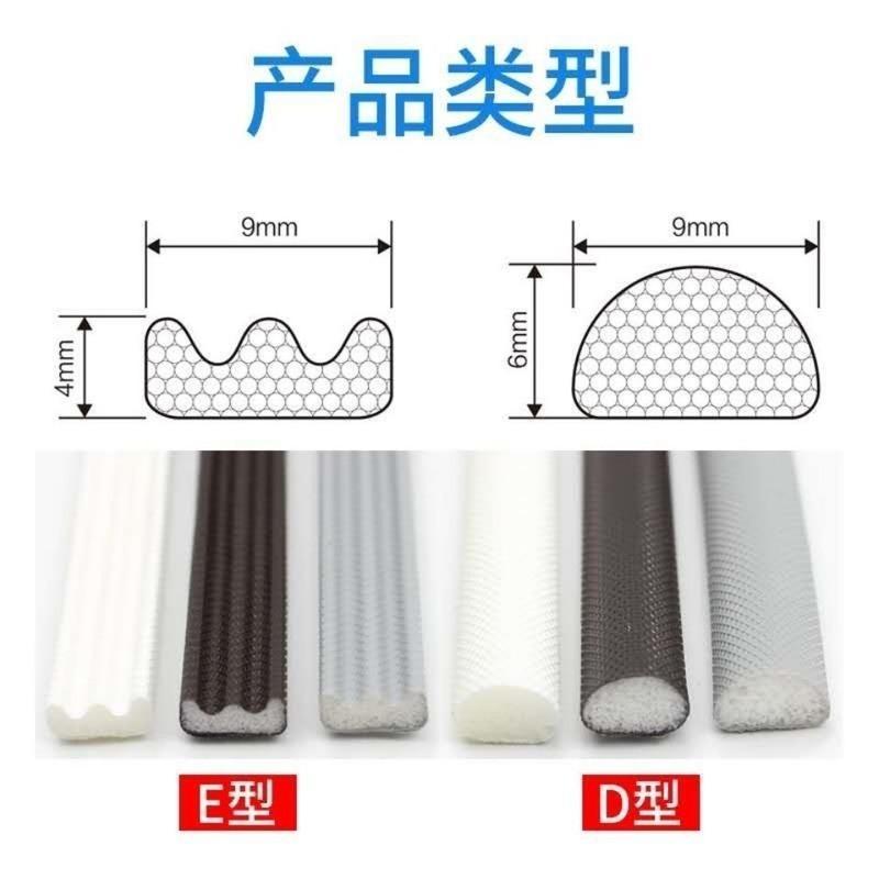 E型白色10米 力佳隆自粘衣柜门移门防撞条E型D型窗户门窗隔音防尘防风密封条