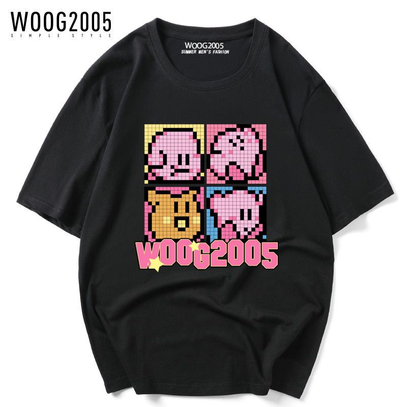 WOOG2005 短袖男休闲纯棉百搭星之卡比上衣可爱情侣潮流情侣装T恤