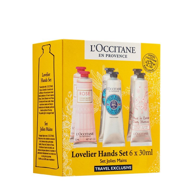 L’OCCITANE欧舒丹护手霜6支礼盒套装(乳木果*2+玫瑰*2+樱花*2)30ml防干裂润手霜 保湿补水嫩白滋润修护