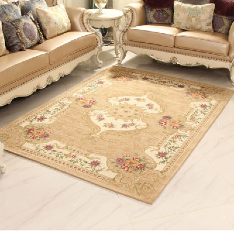 美帮汇欧式地毯客厅简约现代沙发地毯茶几毯卧室床边地毯家用满铺可机洗 165米色 140×200cm