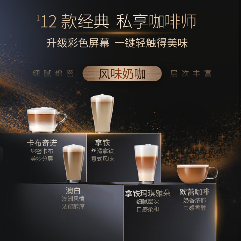 飞利浦(PHILIPS)欧洲进口意式全自动咖啡机 云朵新5系 浓缩家用办公现磨Lattego 优雅白金EP5144/82高清大图