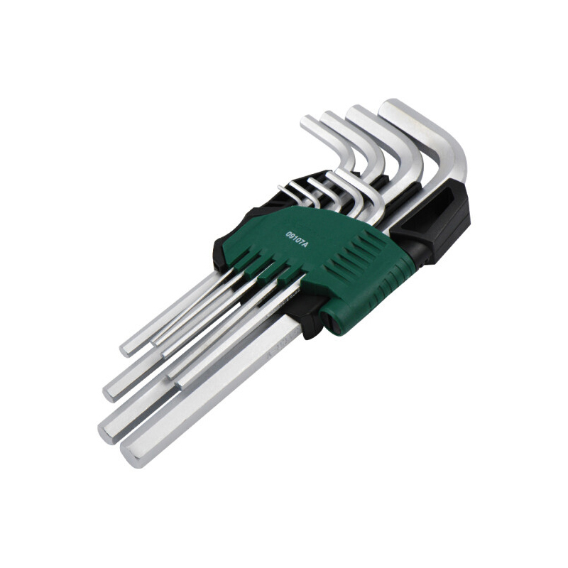 世达(SATA) 9件套铬钒钢加长内六角扳手组套 09107A 货期5-10天