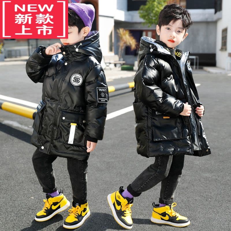 可莉允儿童装男童秋冬装棉衣2022新款男孩帅气中大童洋气中长款免洗棉服图片