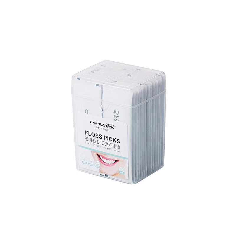 茶花(CHAHUA)细滑独立纸包牙线棒50支 314003
