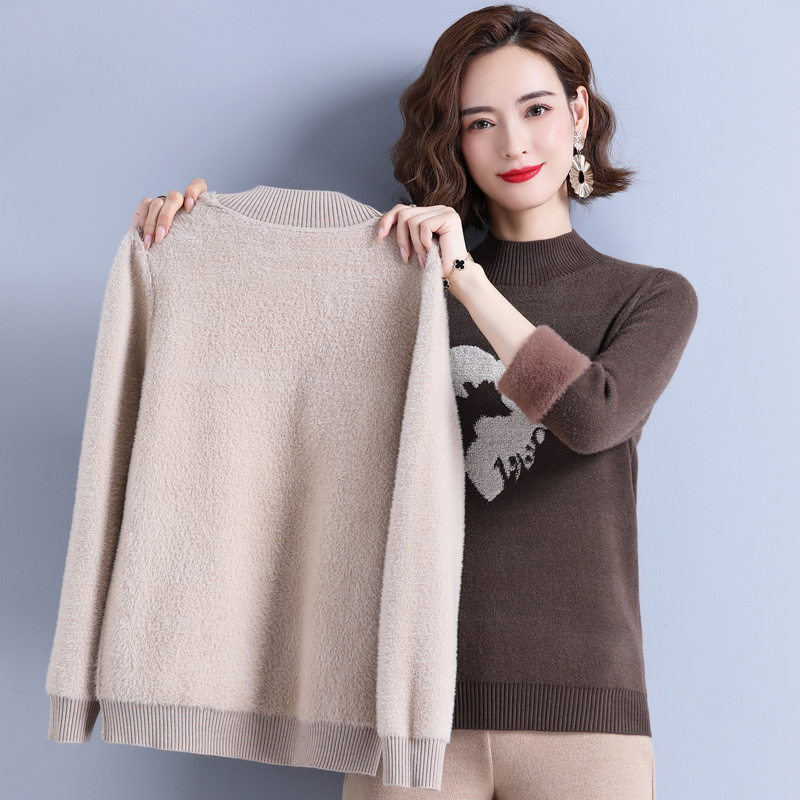 免费试穿春秋装新款半高圆领羊绒衫女中长款 a字连衣裙纯色显瘦遮肚大码羊毛衣专柜正品品牌羊绒衫女漂亮高清大图