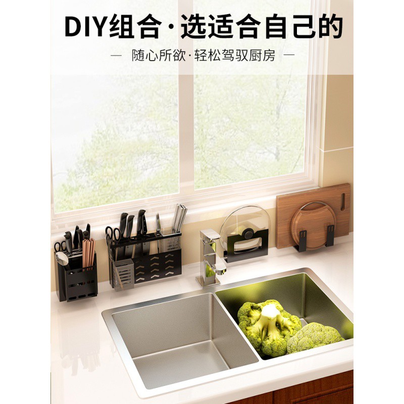 厨房置物架免打孔壁挂式家用调味料用品大全挂架刀架收纳架子收纳层架 三维工匠高清大图