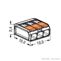 WAGO万可 接线端子 电线端子三孔连接器 适用软硬导线 20只装221-413