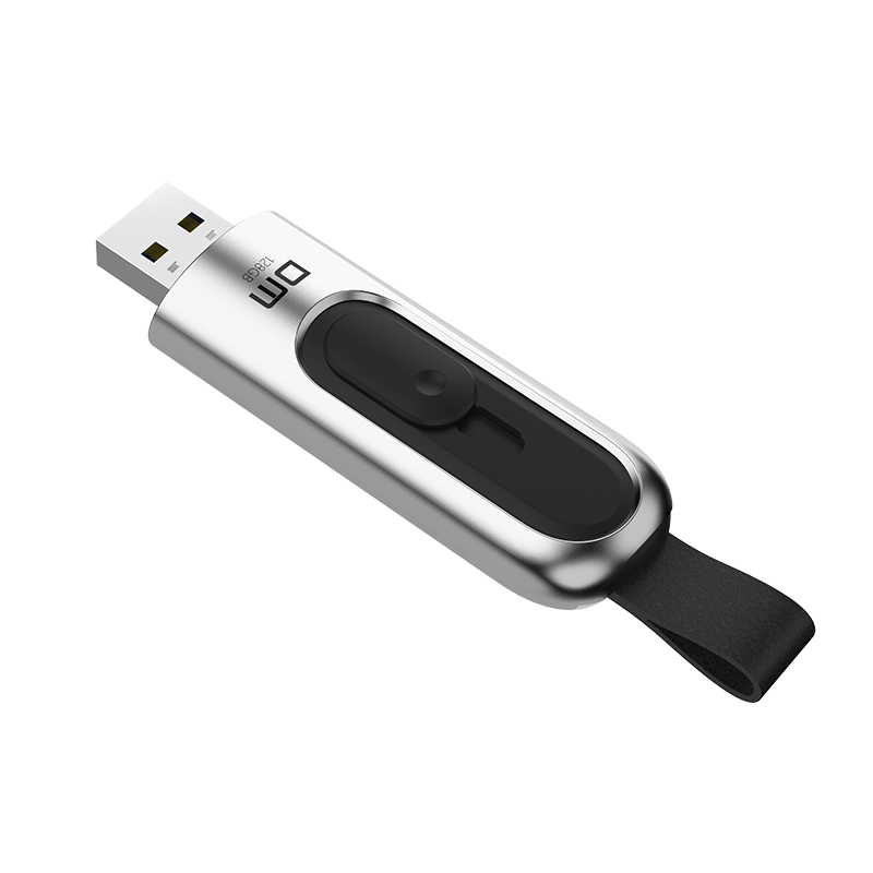 DM 128GB USB3.1 U盘 承影PD165 银色 推拉保护高速电脑u盘 金属车载优盘