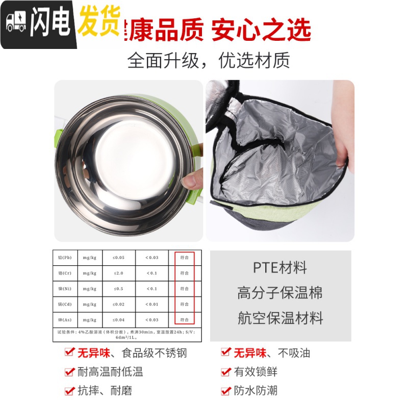 三维工匠上班族餐盒套装双层保温饭盒桶2三层学生不锈钢便当盒1人便携多层 4层粉红色[送餐具+保温袋]高清大图