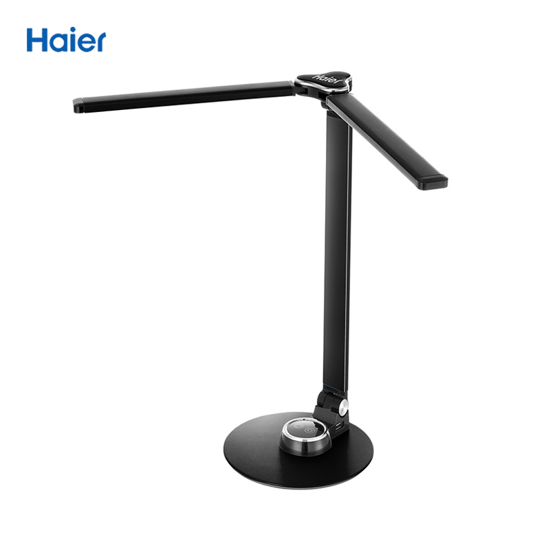 海尔(Haier)LED台灯 E20BK 黑色 双头护眼灯 书桌 大中小学生 儿童 小孩学习阅读灯 保视力卧室床头灯台灯