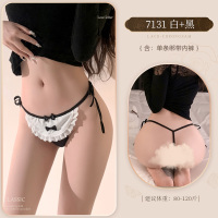 霏慕双绑带趣味COS女仆内裤性感情趣绑带内裤T裤丁字裤7131 7131小小女仆◆白+黑【单条绑带内裤】 均码