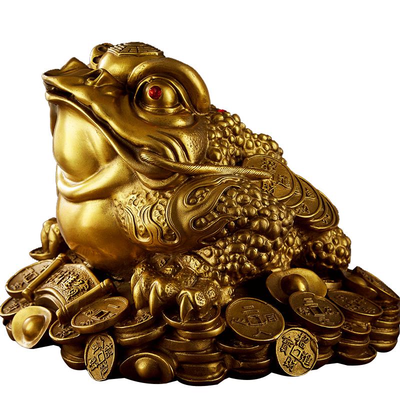 家柏饰(CORATED)铜金蟾摆件三足金蝉三脚蟾蜍铜金蟾开业礼品高清大图