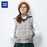 1折价78.9元唐狮冬装新款羽绒服女可脱卸帽拼接贴标韩版棒球衫式羽绒夹克